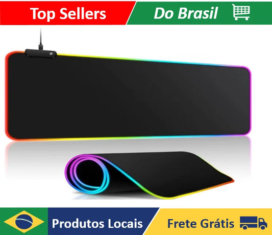 MOUSE PAD GAMER COM ILUMINAÇÃO LED