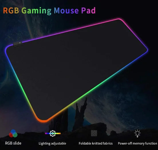 MOUSE PAD GAMER COM ILUMINAÇÃO LED